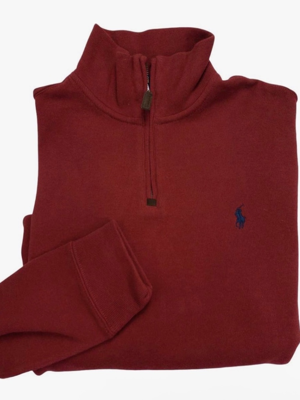 polo Ralph Lauren red estate rib quarter zip